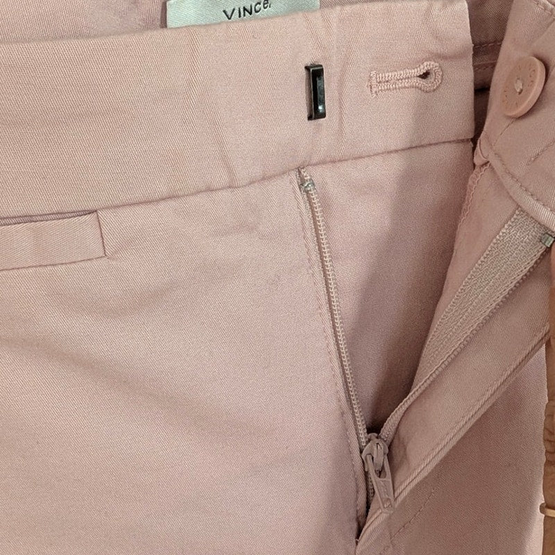 Vince Bermuda Shorts Womens 0 Pink Cotton Stretch Mid-rise Chino Long