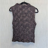 Massimo Dutti Creased-effect Funnel Neck Top 6865/927 Womens L Brown Sleeveless