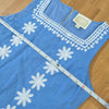 STS Sail to Sable Blue White Embroidered Floral Linen Sleeveless Mini Dress XS