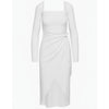 NWT Aritzia Wilfred Saturn Long Sleeve Frozen Gray Faux Wrap Midi Dress, size L