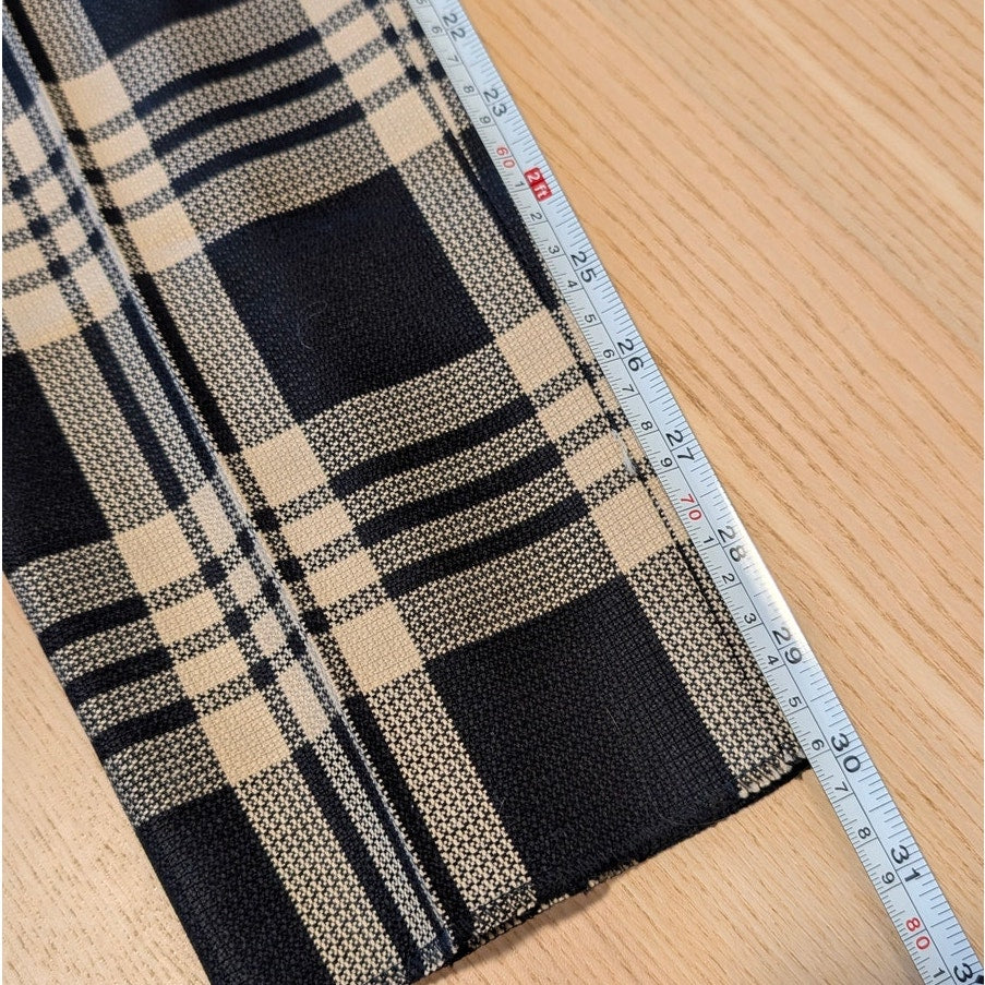 Brian Dales Pants Womens IT 44/M Black/Cream Check Plaid Wool Mid-rise Chino NWT