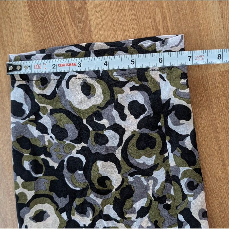 Marni Marken 100% Silk Crepe Trouser Womens 40/US4 Lawn Green High-rise Cropped