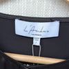 NWT L'Academie Maisel Black Satin Long Sleeve Blouse Top, size S