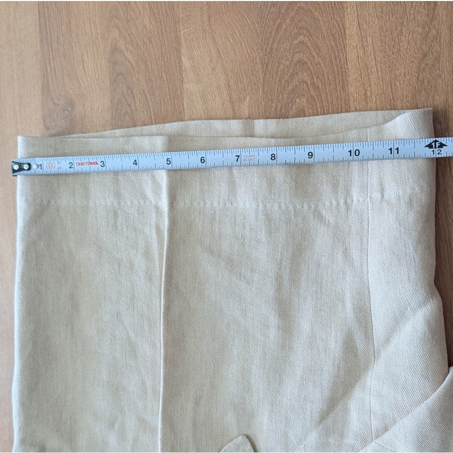 Loro Piana Linen Bermuda Shorts Womens 40/US4 Beige High Waist Wide Leg