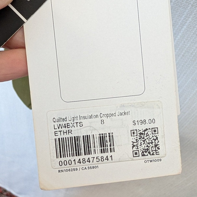 Lululemon Quilted Light Insulation Cropped Jacket W4BXTS Womens 8 Green NWT