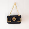 BCBGMaxAzria Black Nylon/Satin Clutch Bag With Gold Hardware