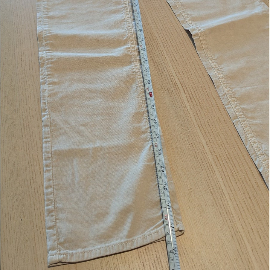 Siviglia Pantalone 5 Tasche Pants Mens 30 Tan Cotton Linen Mid-rise Slim Fit NWT