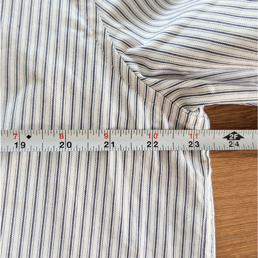 Anine Bing Essie Shirt Womens S White/Blue Oversized 100% Cotton Button-up