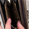 Burberry Vintage Leather Wallet with Chain Black Plaque Logo Bifold Rare