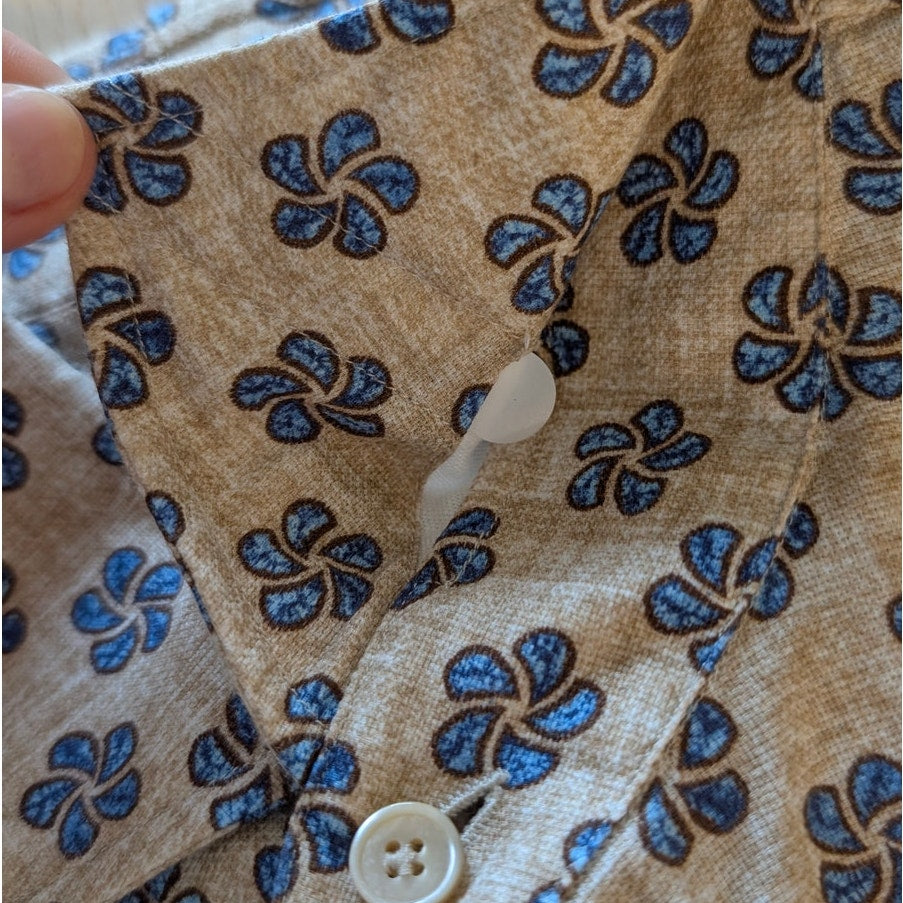 J. Lawrence Khakis Shirt Mens IT44/17.5 Button Up Geometric Long Sleeve Italy