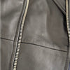 Barneys Men's Originals Black Leather Moto Biker Full Zip Jacket, size M