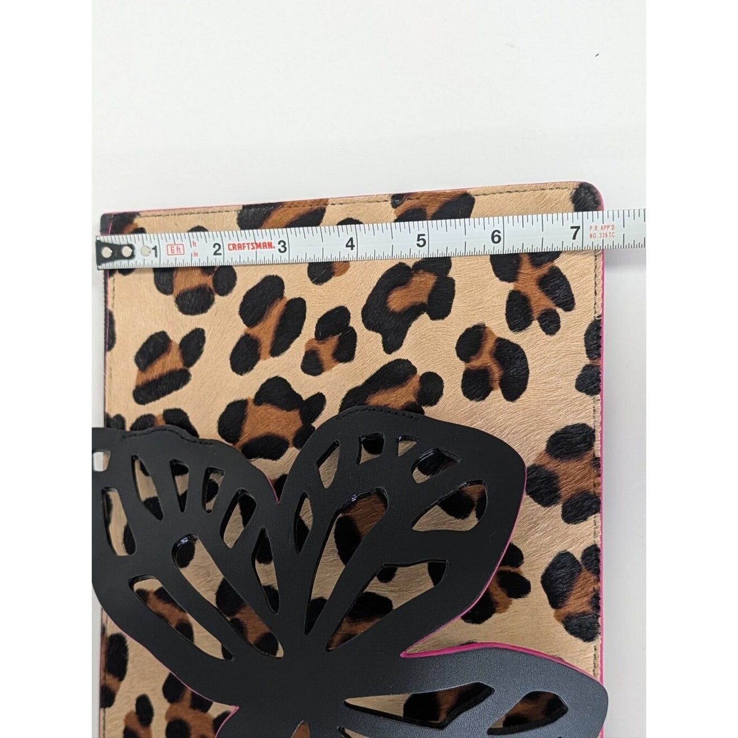 NWT Sophia Webster Flossy Leopard Fuchsia butterfly clutch