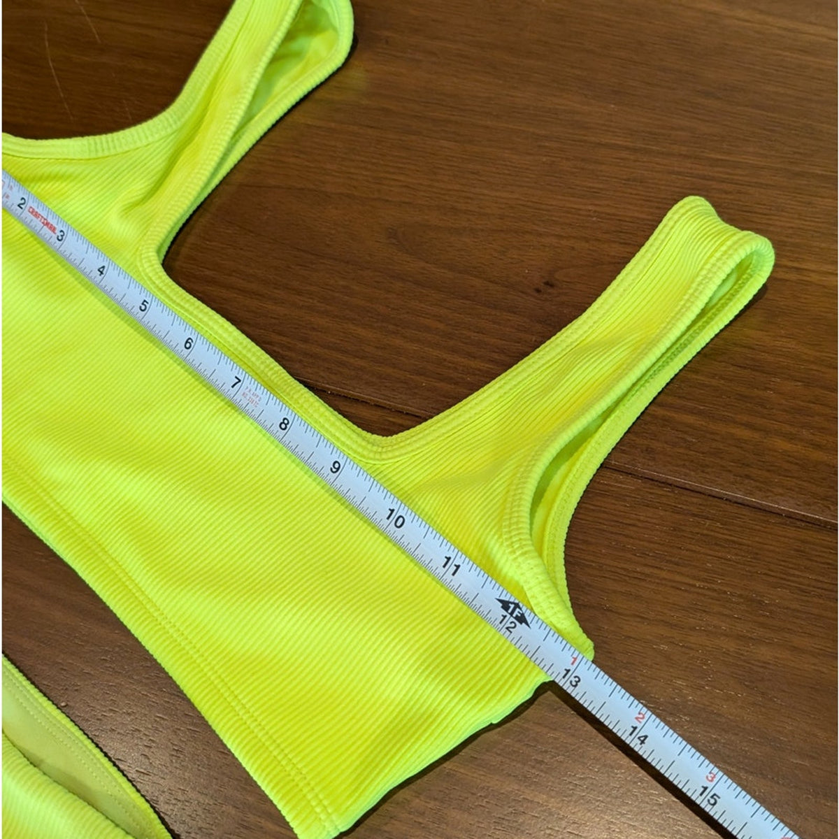 Montce Citron Micro Rib Allie Bikini Top, size S