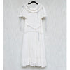 Dôen Doen Fiore Dress Womens L White Cotton Short Sleeve Romantic Ruffle Midi