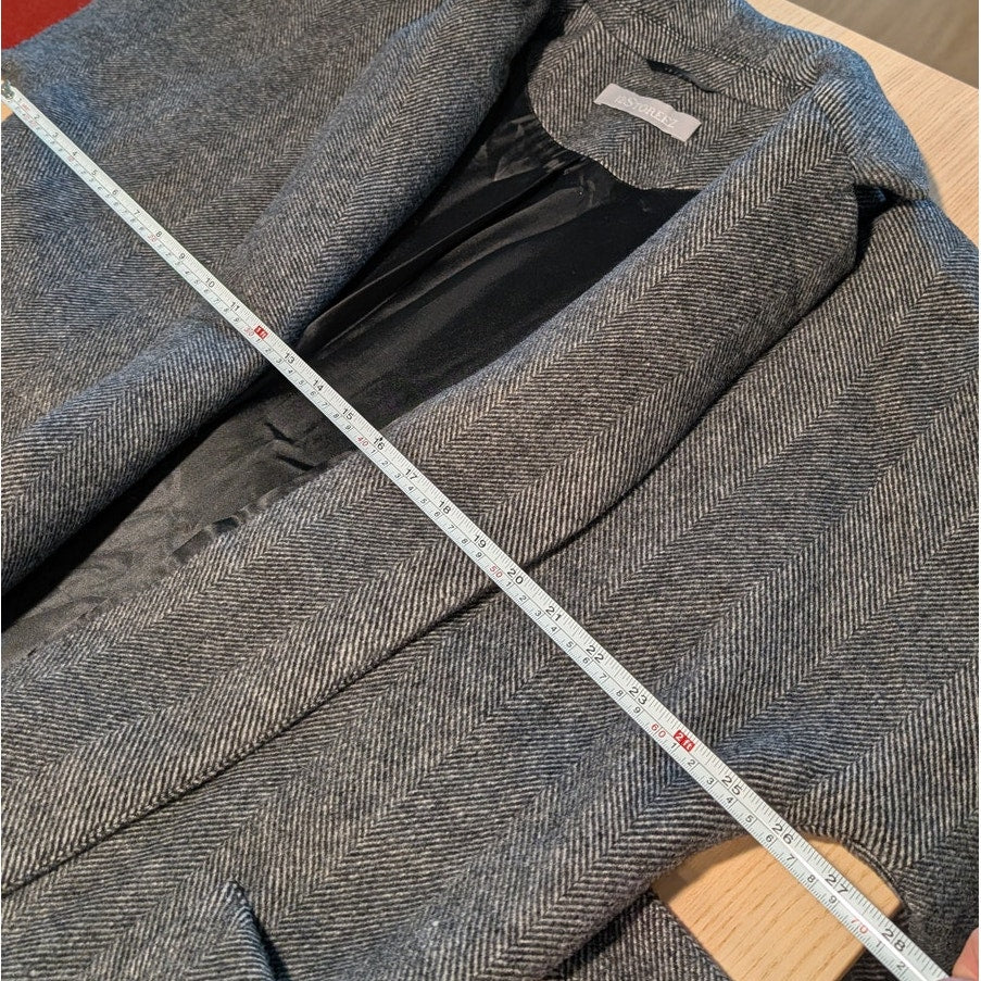 12 Storeez Wool Cashmere Coat Womens OS Gray Wrap Tie-Waist Longline