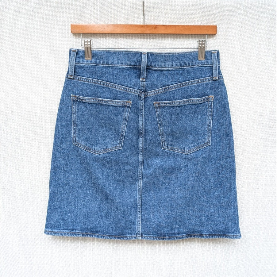 J.Crew Denim Blue A-line Button Front Short Mini Skirt AW324, size 26