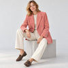 Banana Republic Rivoli Corduroy Double-Breasted Blazer Pink Tall 10