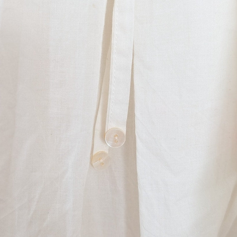Chan Luu Million Pleats Bubble Skirt Womens 1/S White Cotton Drop Waist Midi