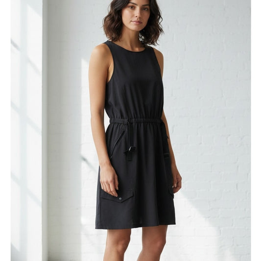 Patagonia Black Lightweight Fleetwith Sleeveless Belted Short Dress, size XS