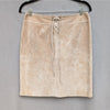Doncaster Tan Suede Leather Tie Waist Straight Pencil Short Skirt, size 6