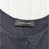 Anine Bing Evy Top Womens S Washed Black Henley Sleeveless Relaxed Tunic Polo