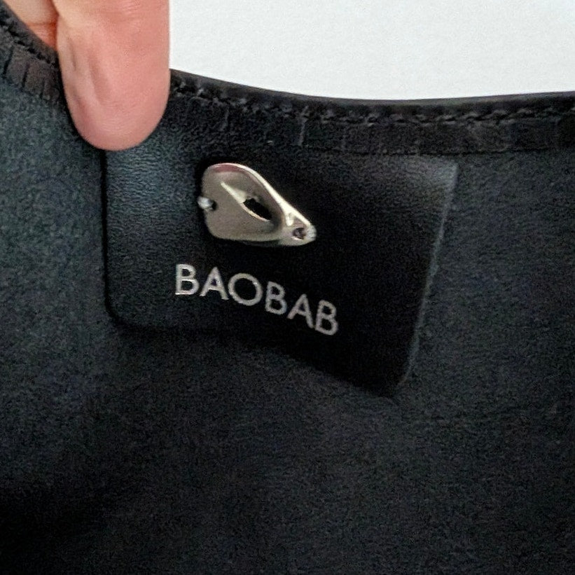 BAOBAB Miko Mini Bag Womens XS Black Sparkle Two-Tone Sides Leather Shoulder NWT