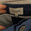 NWT Octobre Agnel Mottled Blue Chino Linen High Rise Trouser Pants, Size XL