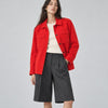 & Other Stories Orange Red Cotton Utility Shirt Jacket Shacket Women's US 4