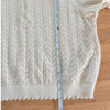 Gap × DÔEN Linen-blend Pointelle Short Sleeve Knit Top Womens XL Cream Crewneck