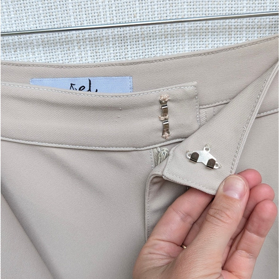 AEL Amy Enjoy Life Pants Womens S Cream Irregular High-waisted Wide-leg Trousers