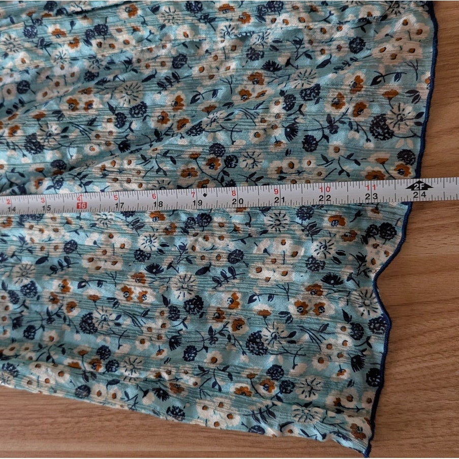 Anthropologie Anna Sui Forget Me Not Floral Silk Sleeveless Button Blouse, sz 2