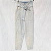 IRO Paris Vieno Denim Belted High Rise Tapered Leg Paperbag Jeans, size FR36/US4