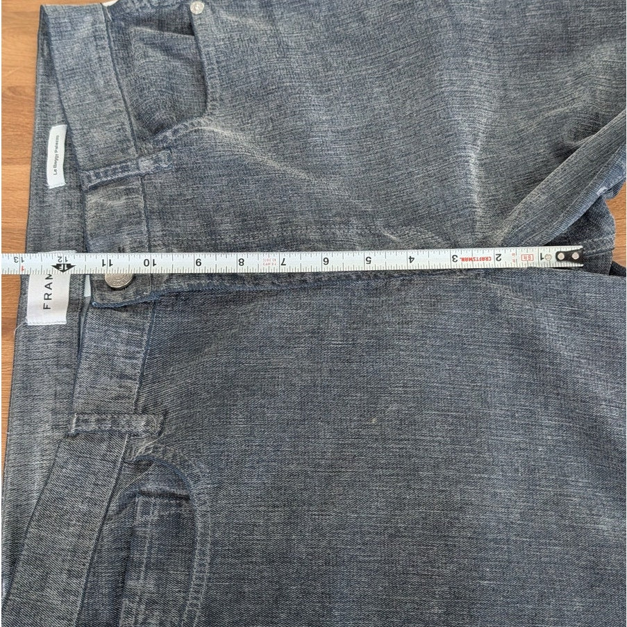 Frame Le Baggy Palazzo Wide Leg Jeans Womens 28 Dark Gray Flocked Full Length