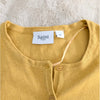 NWOT Saint Tropez Mila Mustard Yellow Round Neck Slim Button Cardigan, size XS