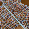 Anthropologie Maeve Laila Chiffon Ruffle Plaid Long Sleeve Wrap Blouse, size 4