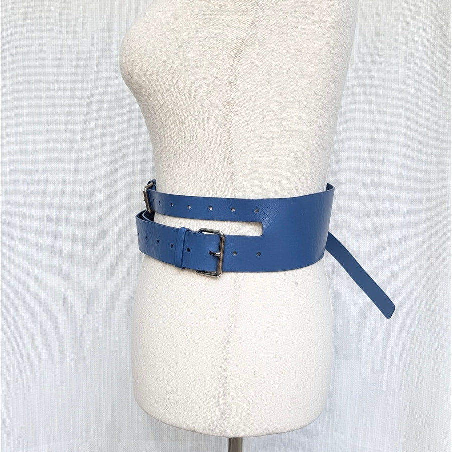 SRB Smart.Rich.B#tch Belt Womens Cobalt Statement Leather Double-wrap Design