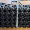 Black Genuine Leather Woven Tote Bag Large Shoulder Handbag Open Top Womens