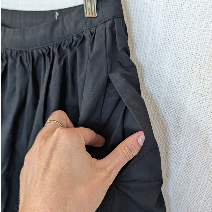 J.Crew Black Bubble-hem Skirt in Cotton Poplin Size 4 Style CA725