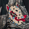 Katya Dobryakova Cat Appliqué Metallic Kimono Bomber Jacket M