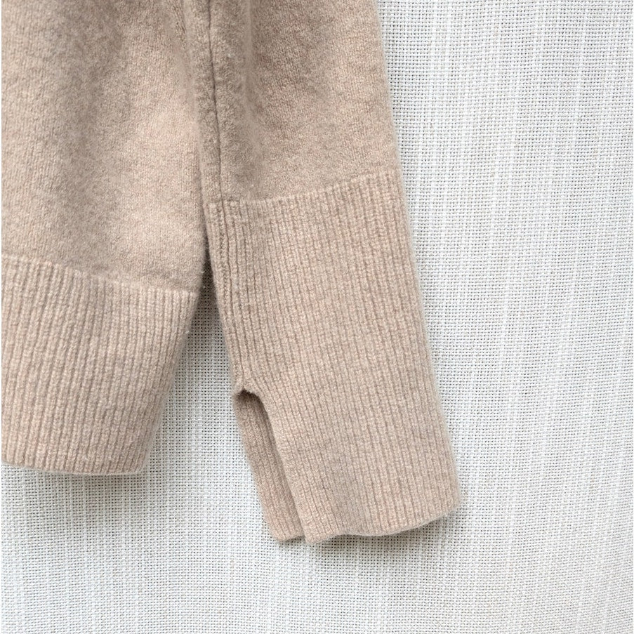 Zara Beige Cashmere/Wool Crewneck Long Sleeve Sweater, size S