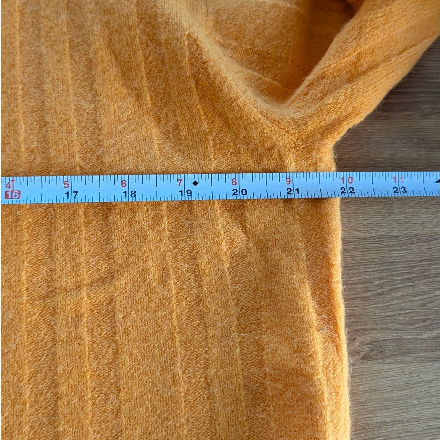 J.Crew Sweater Womens M Orange Ribbed Wool Alpaca Mockneck Supersoft Yarn BM209