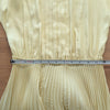 PRADA Pleated Short Sleeves Dress Womens IT40/S Yellow Crew Neck Knee Length
