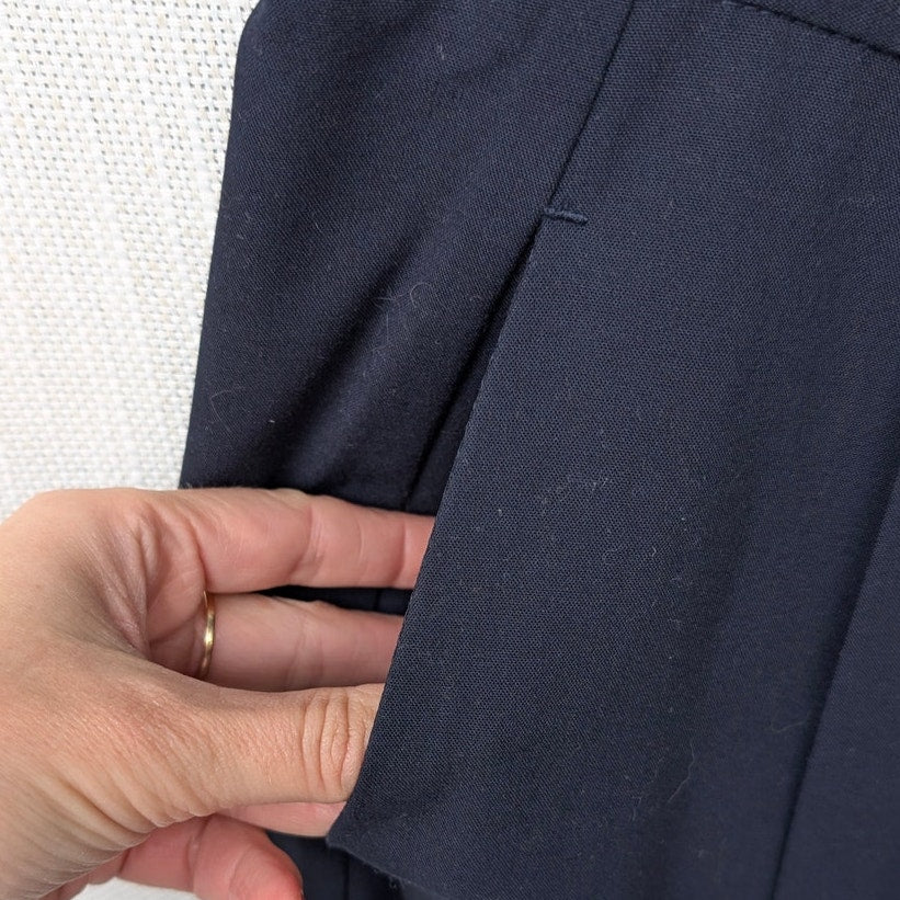 Zara Navy Blue Wide Leg High-rise Dress Pants, size M