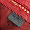 Etro Milano Red Leather Tote Bag Made in Italy Large Shopper Shoulder Bag