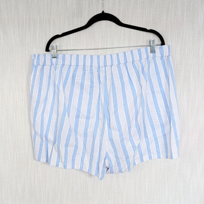 J.Crew Linen-viscose Blend Mini Short in Stripe BZ997 Womens 2XL Blue White