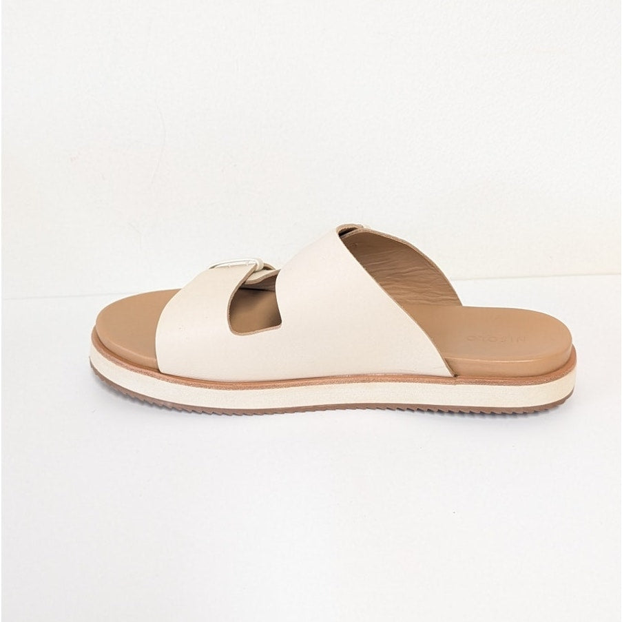 Nisolo Ella Flatform Slide Sandals Womens 11 Tan Bone Leather Slip On Straps EVA