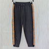 Authentic Burberry Vintage Check Paneled Jog Pants Womens M Cotton Tapered Leg