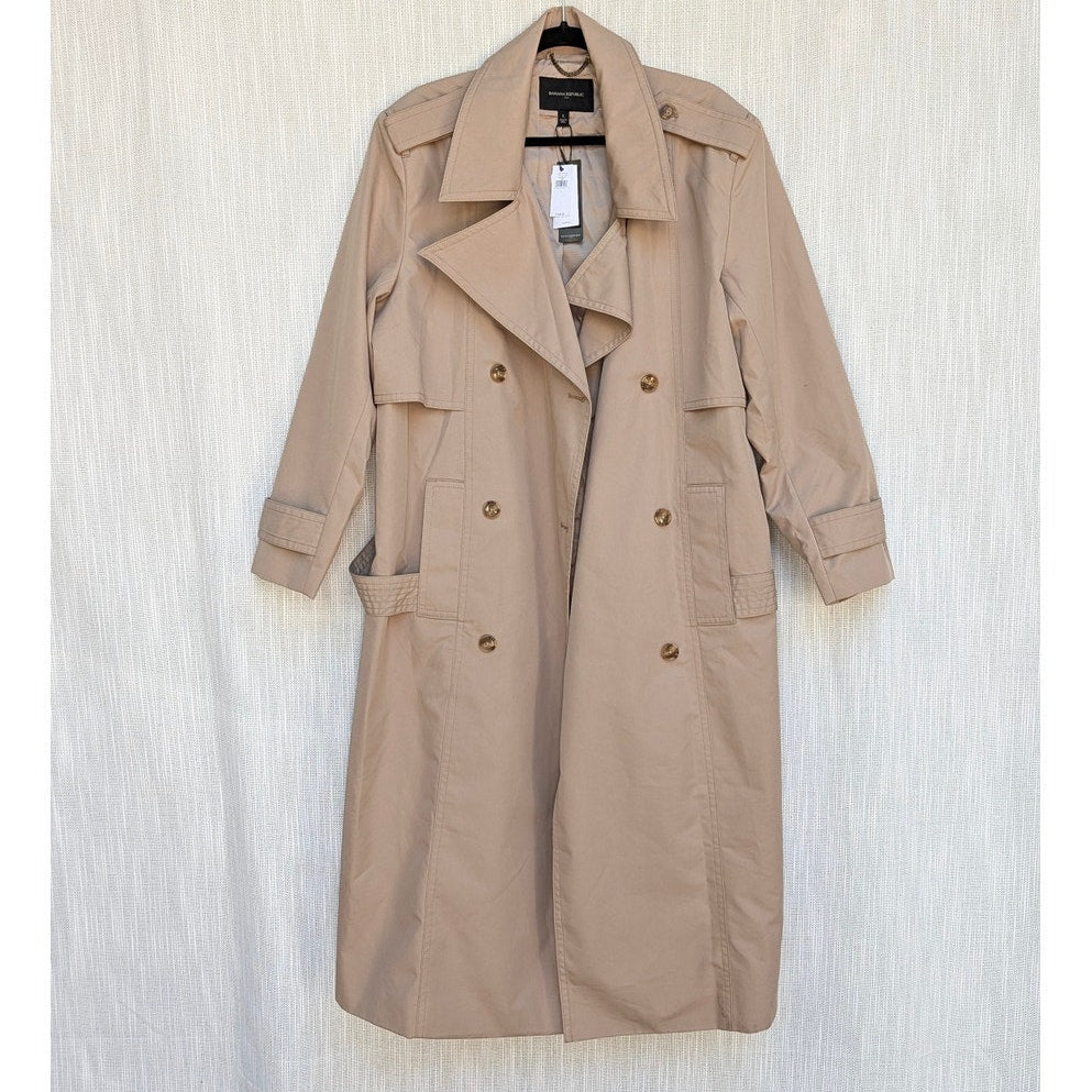 Banana Republic Essential/Timeless Double-breasted Trench Womens L Tan NWT