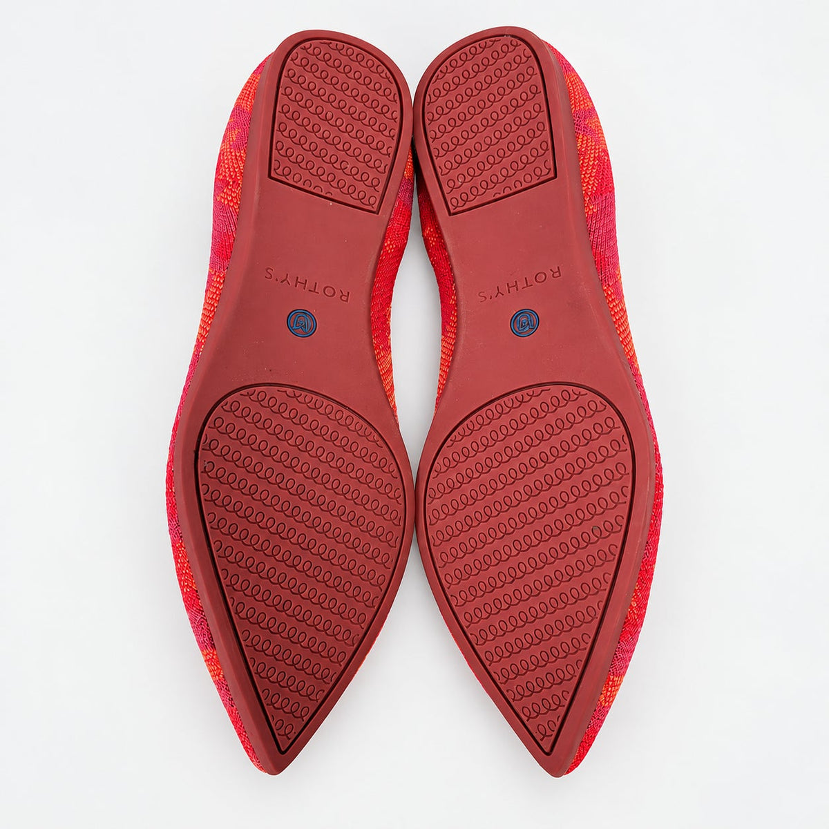 Rothy's The Point Red Botanicamo Pointed Flats Size 7.5