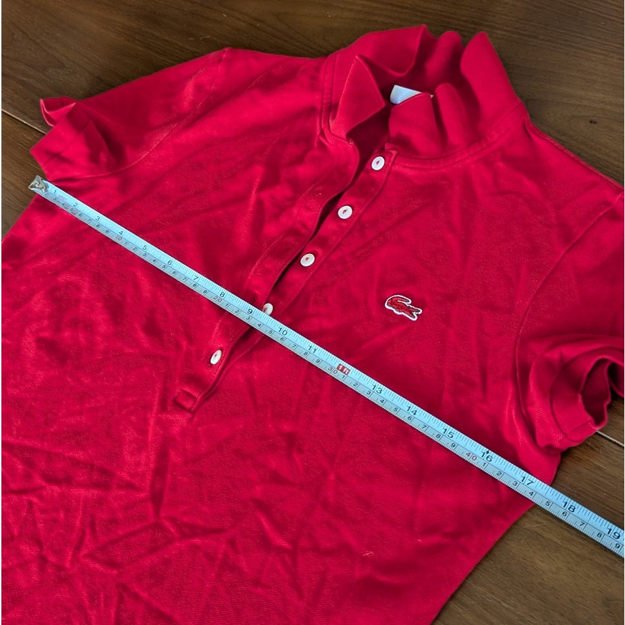 Lacoste Red Slim Fit Short Sleeve Polo T-Shirt in Petit Piqué, size EU38/US2